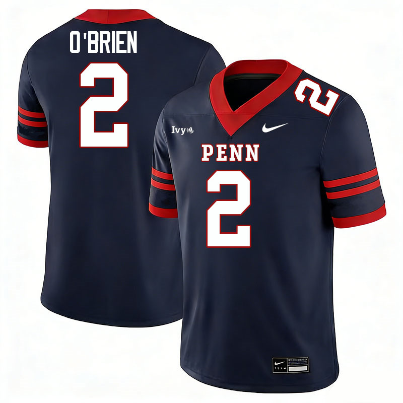 Pennsylvania Quakers #2 Liam O'Brien College Football Jerseys,Uniforms Stitched-Navy
